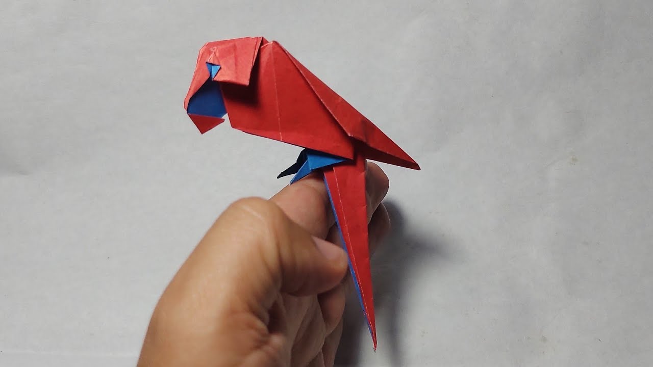 Guacamaya Colombiana de origami paso a paso 