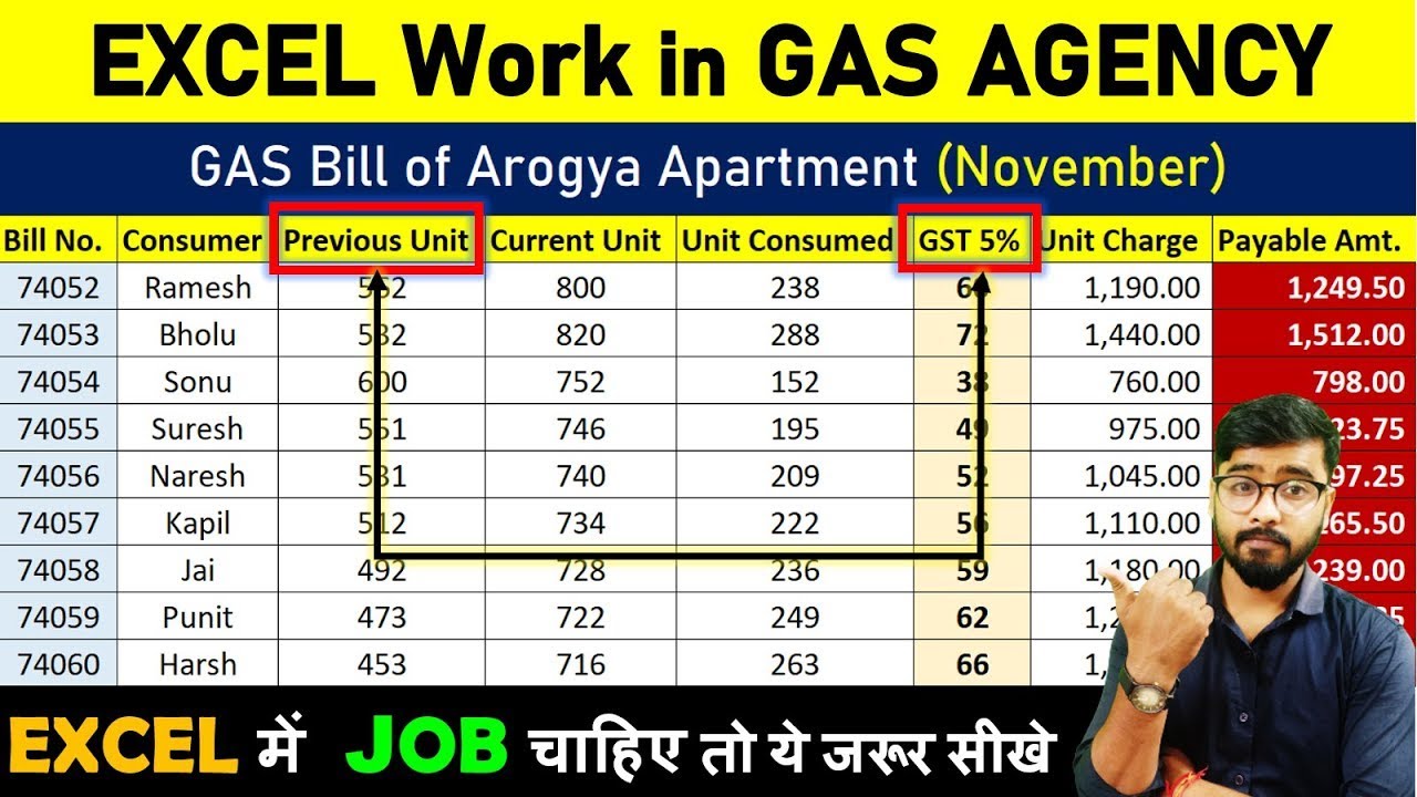 Excel Work in GAS Agency | Data Entry in Excel | MS Excel by Rahul Chaudhary