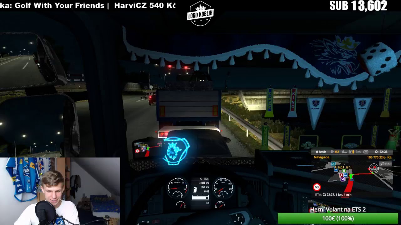 LIVE | Euro Truck Simulator 2-Do It&aacute;lie Na Pizzu! :D | WEBCAM!!! :) | Lord Koblih | CZ/SK