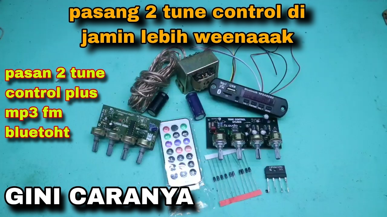 cara merakit 2 tune control  plus mp3 fm bluetoht dengan lengkap