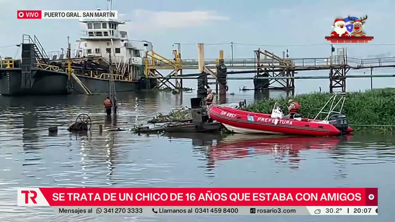 Buscan a un adolescente que desapareció tras meterse al río en Puerto San Martín