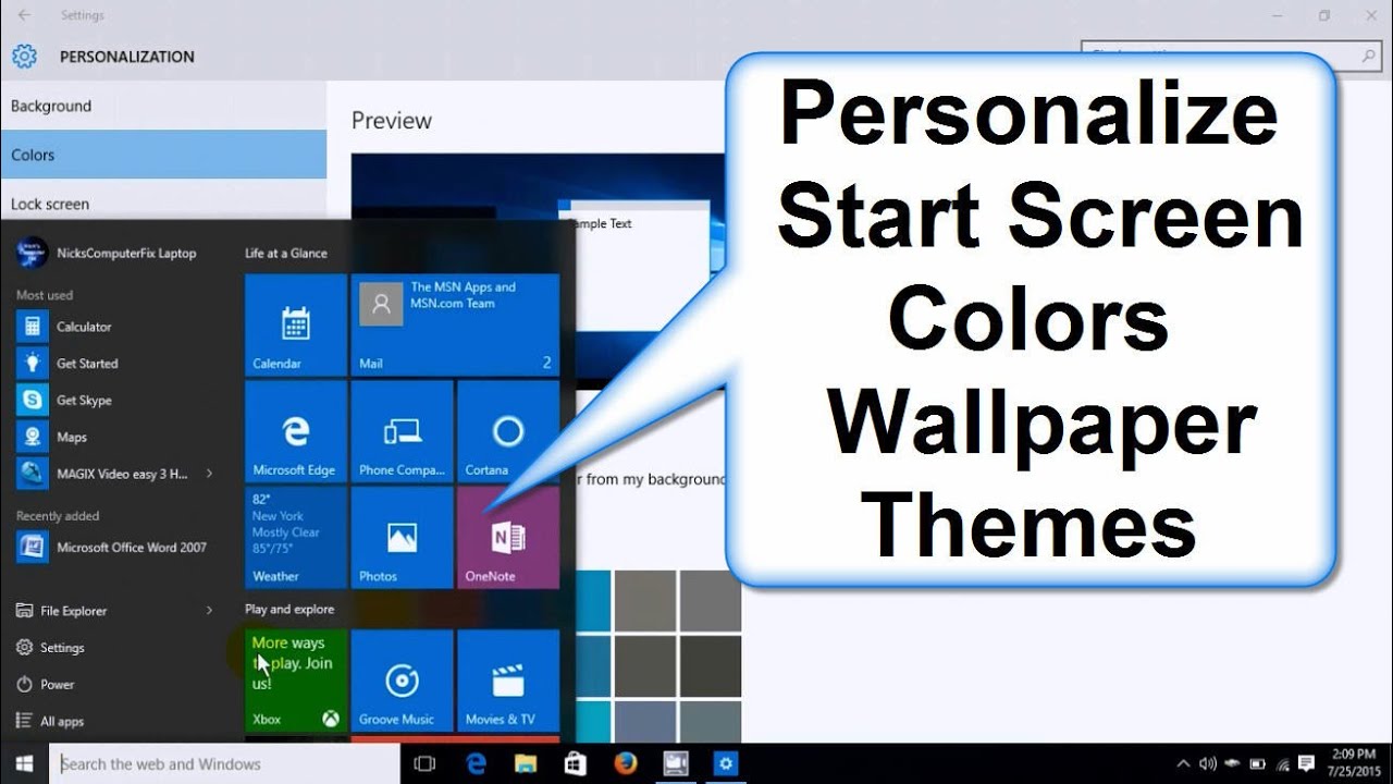 Как изменить цвета, фон, обои и темы начального экрана Windows 10 &mdash; Простой способ