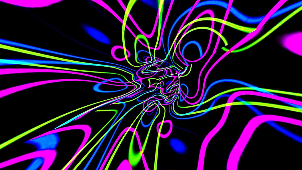 4K 4 Hours Relaxing Trippy Deep Space Neon Light Visual Abstract Background Video