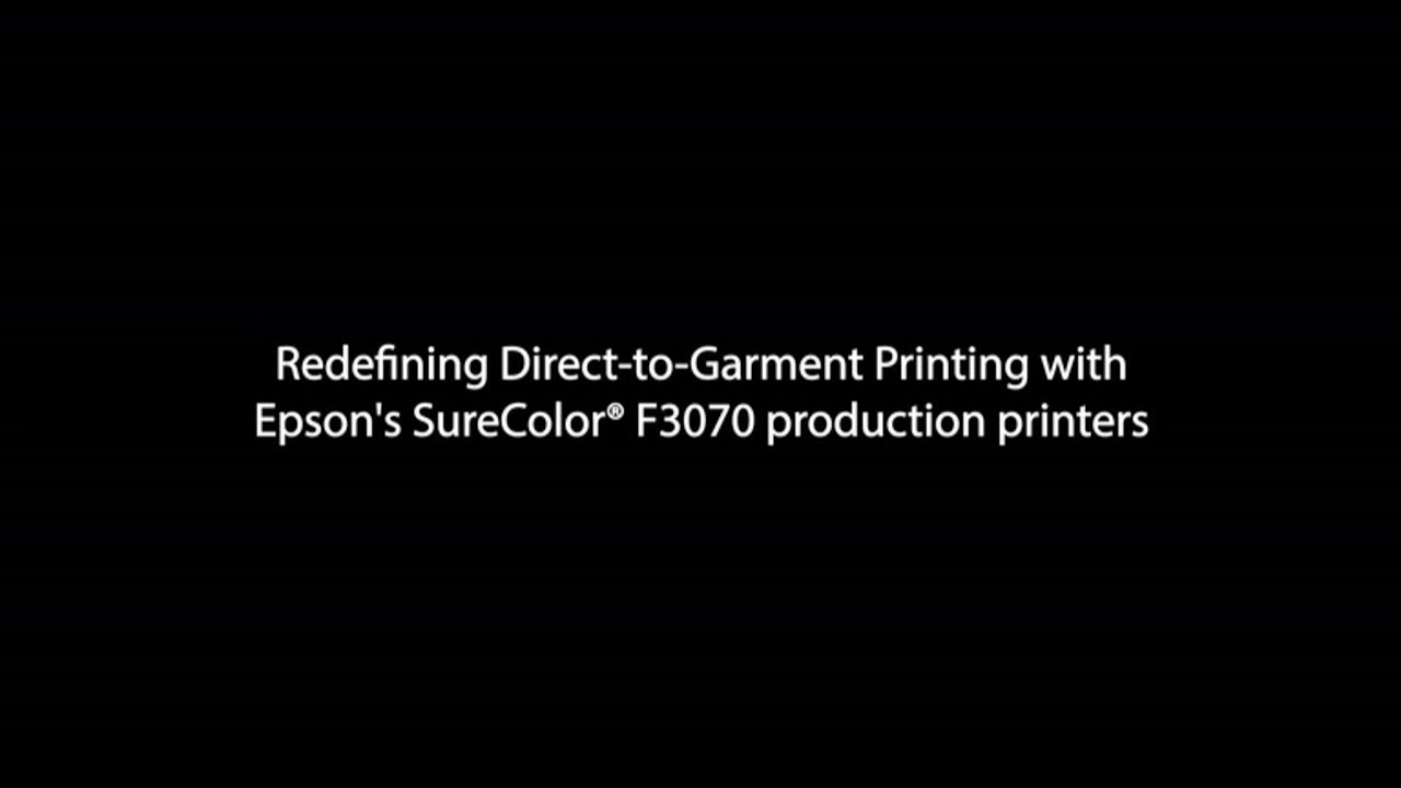 Redefining Direct-to-Garment Printing with Epson's SureColor F3070 Production Printers
