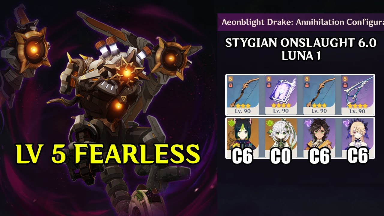 Stygian Onslaught 6.0 Diff 5 Fearless - Tighnari Nahida Sethos Fischl | Genshin Impact Luna 1