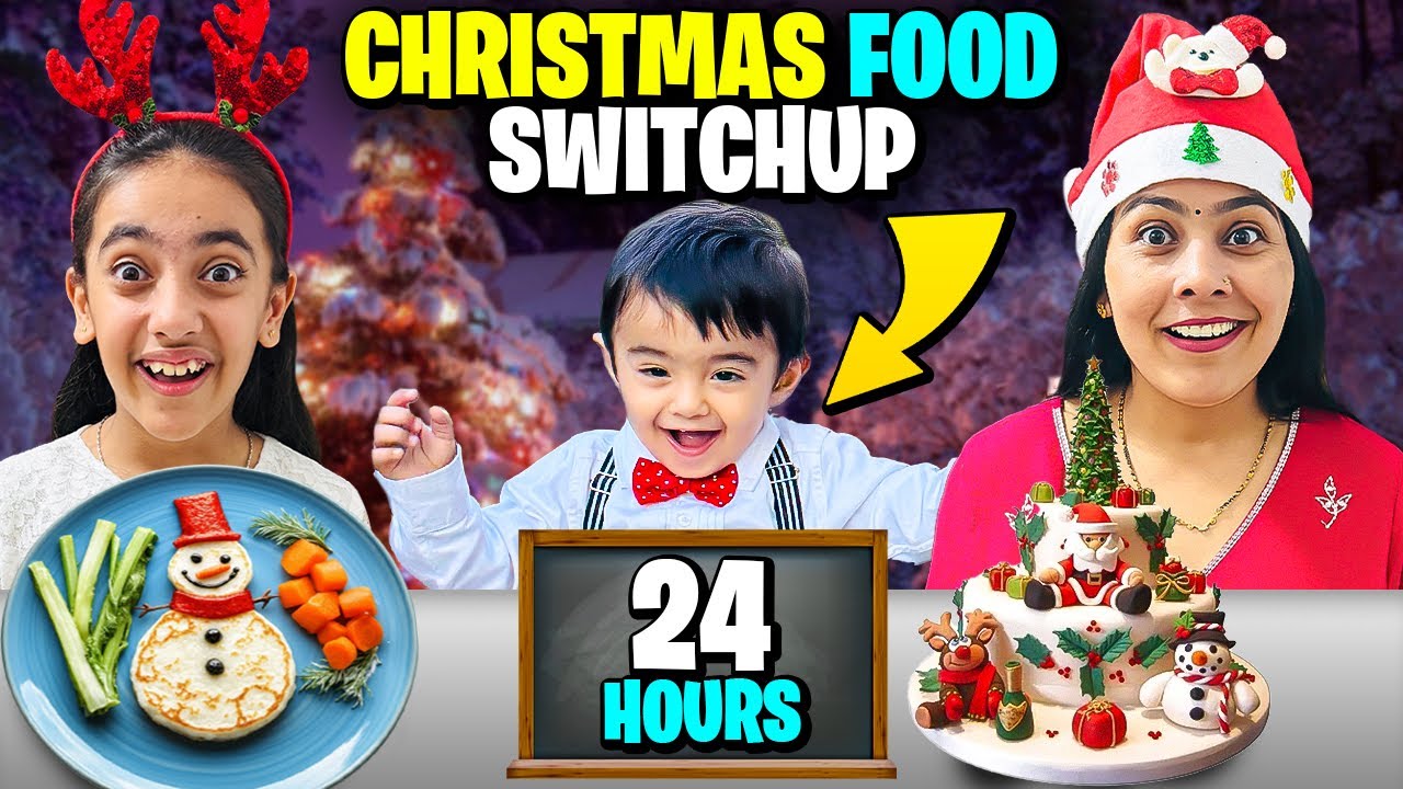 CHRISTMAS FOOD SWITCH UP CHALLENGE😍| Christmas Special FOOD CHALLENGE🎅🏻| @SamayraNarulaOfficial
