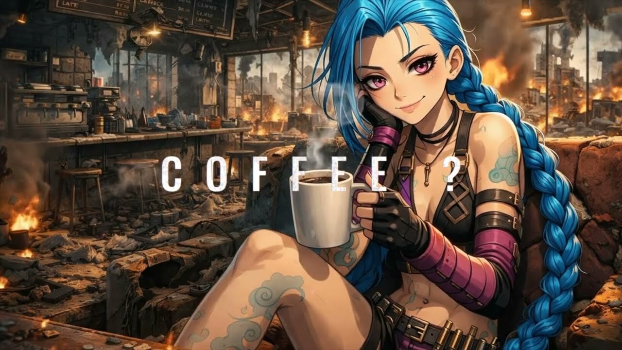 Jinx’s Coffee Break ☕ | Burnt Coffee Shop Lofi Vibes (4K Relax & Chill)
