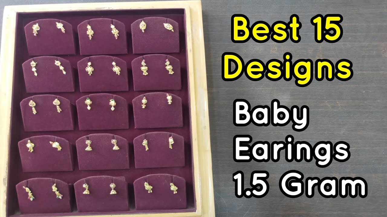Light Weight Gold Earings For Baby Girls | Latest Gold Earings