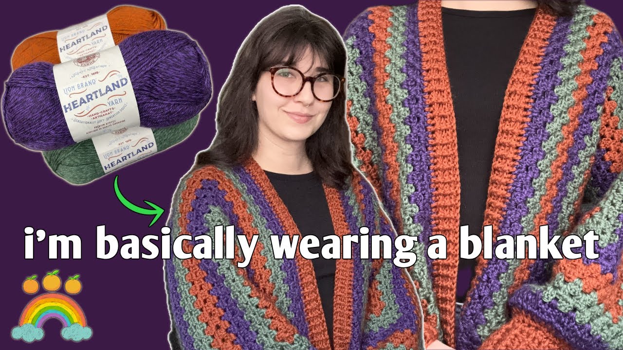 Making my dream cozy winter cardigan with Lionband yarn | Crochet hexagon cardigan vlog
