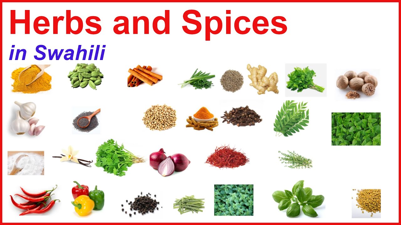 Herbs and spices in Swahili