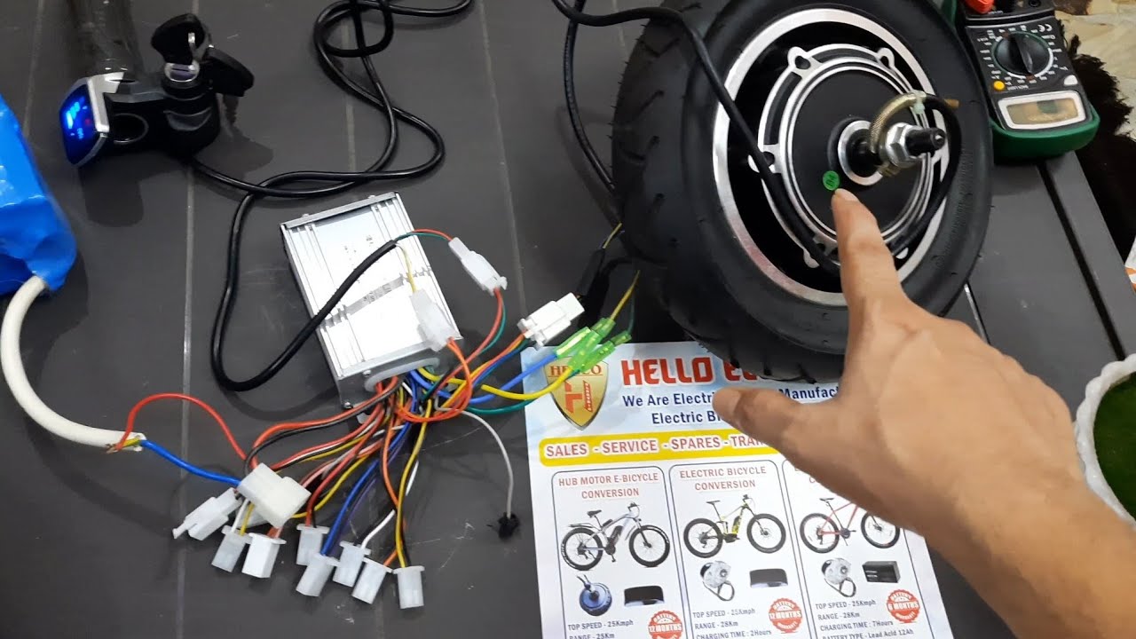 mini electric scooter hub motor kit full wiring connection