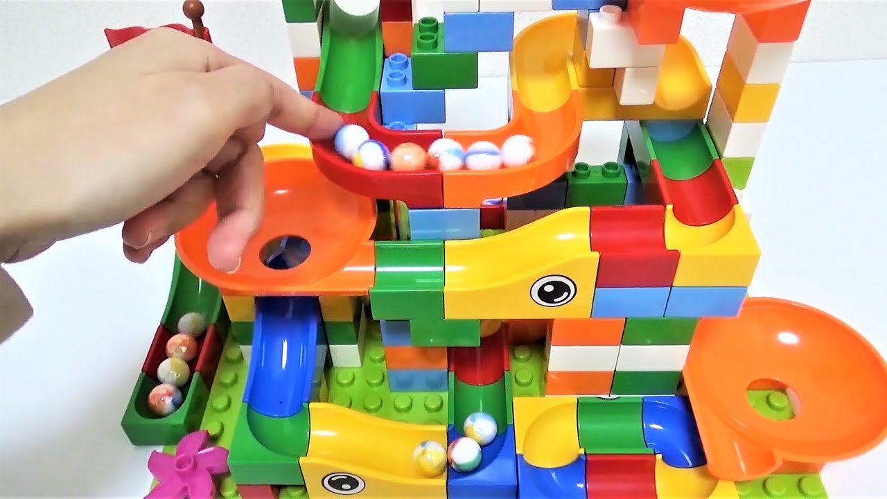 Marble Run Race ASMR ☆ Block coaster Slowly assembled long summary video