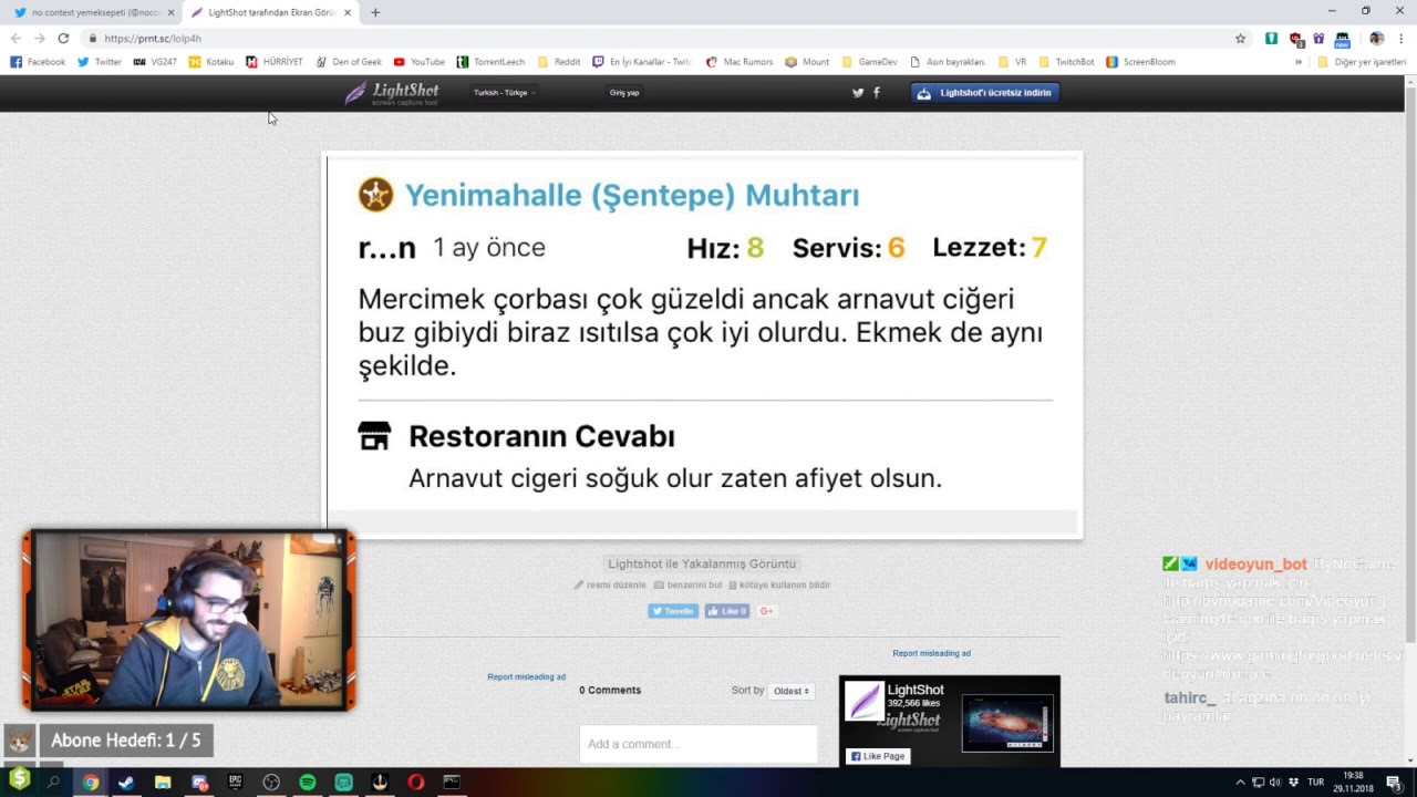 Videoyun-Yemek Sepetine Gelmiş En Komik Yorumlara Bakıyor