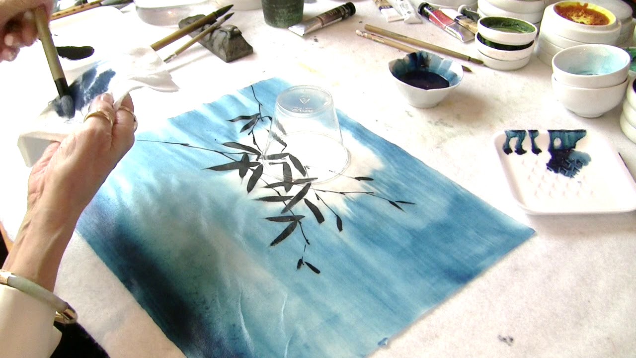 Painting a Moonlit Snowy Bamboo by Nan Rae