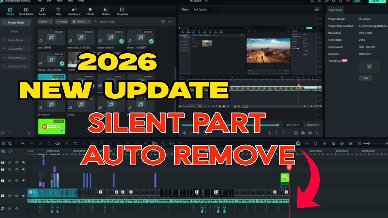 How to Remove Silence in Wondershare Filmora | Silence Detection Tutorial