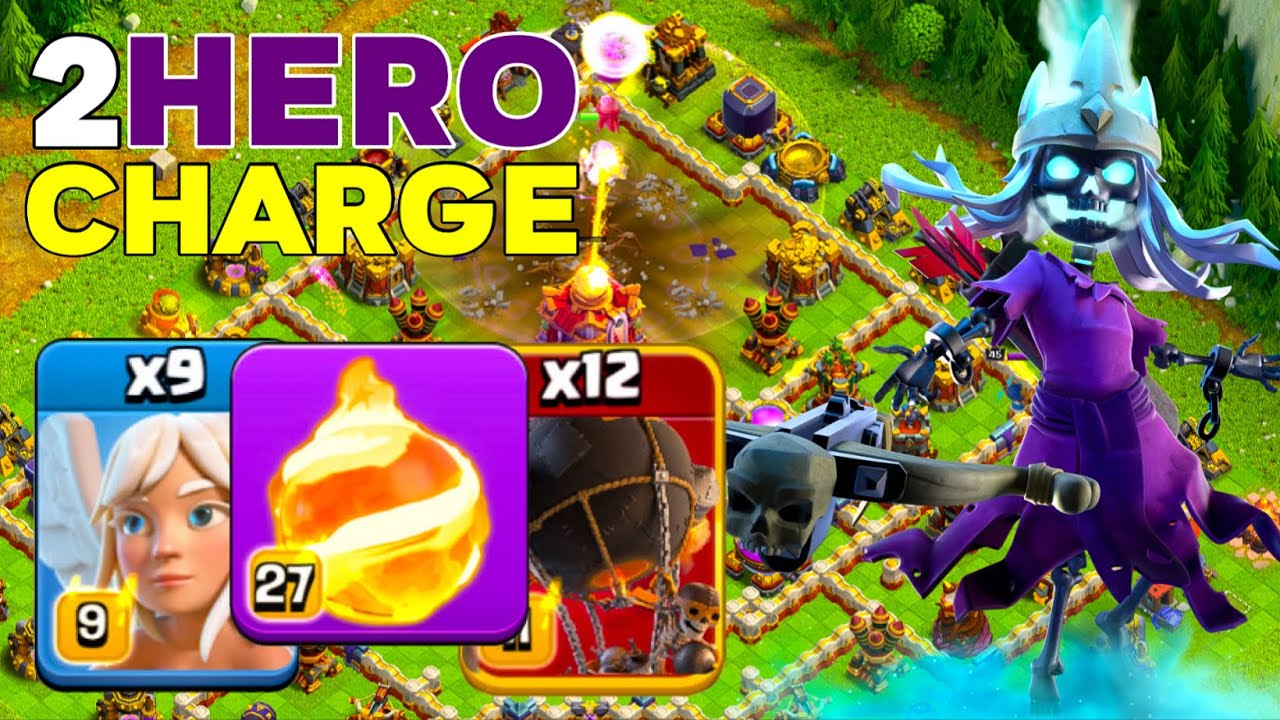 TH16 Warden Walk & Queen Charge Rocket Balloon Wrecking Legend League Attacks!