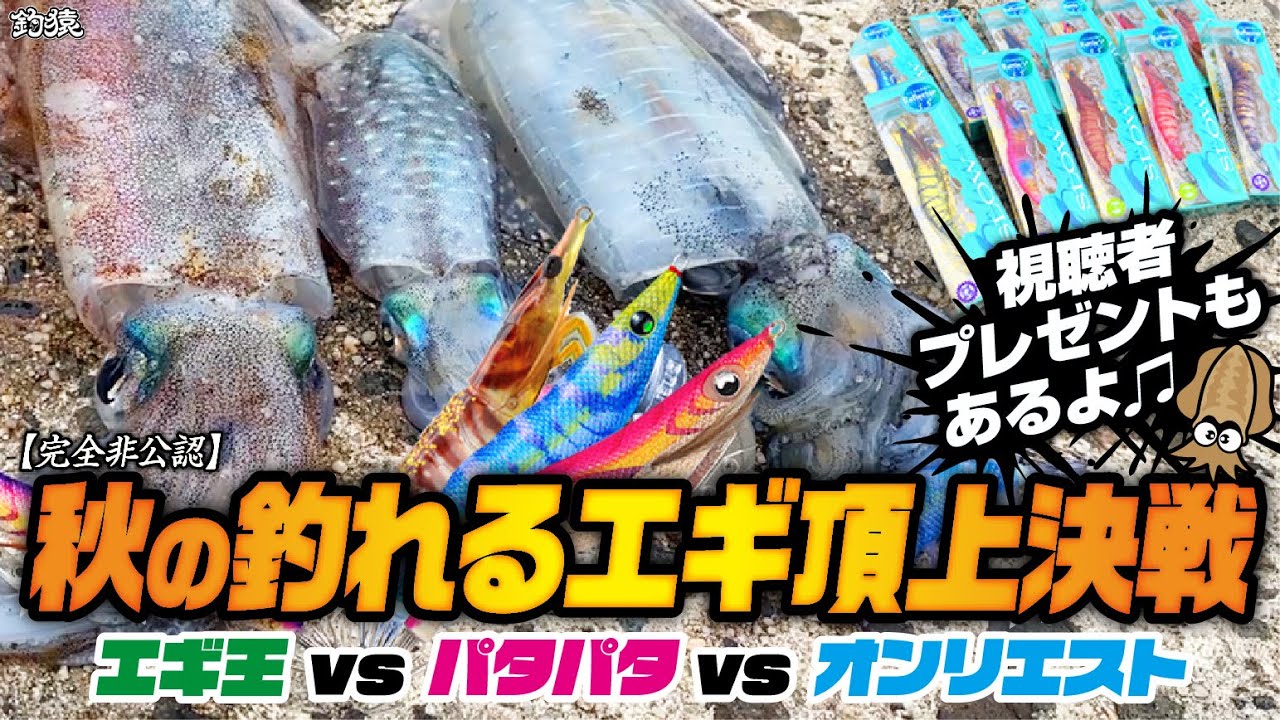 エギング頂上決戦！エギ王vsパタパタvsオンリエストのエギ三つ巴対決！オンリエスト参戦で大波乱が！視聴者プレゼントもあるよ！
