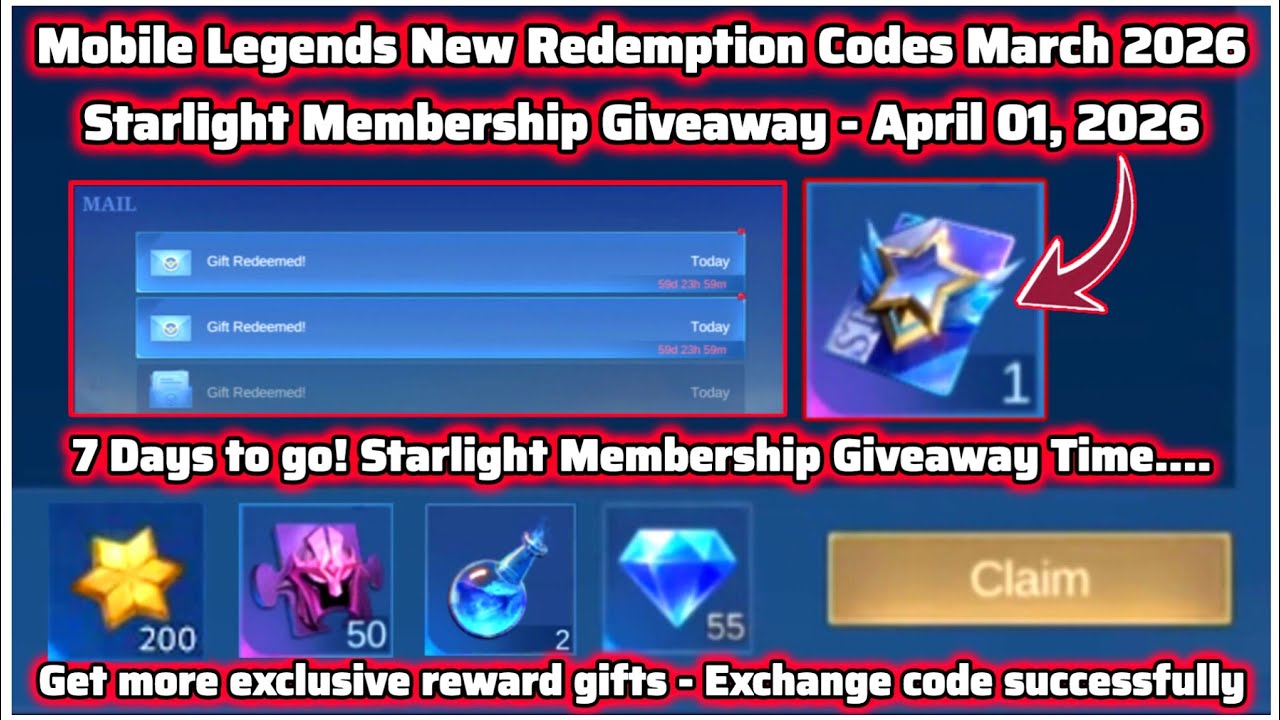 Промокоды Mobile Legends от 25 марта 2026 г. + предстоящая раздача карт Starlight 1 апреля 2026 г.