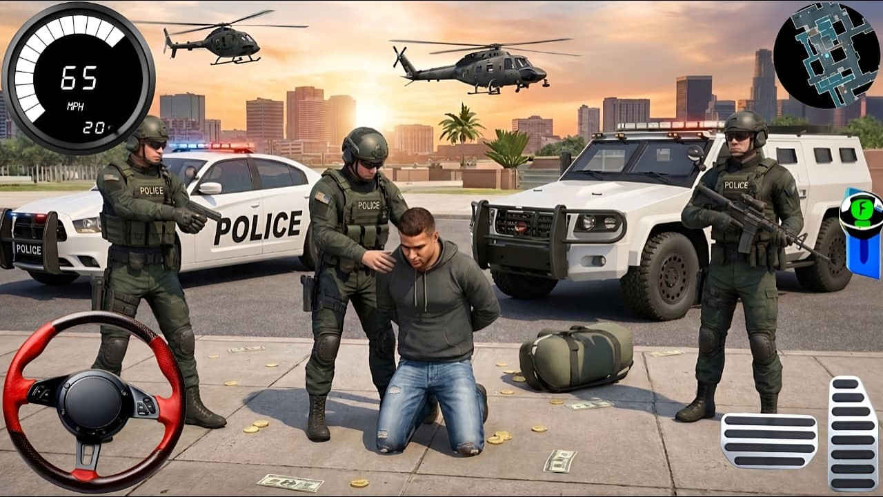 Police Car Chase Simulator 3D Game - Real Cop Cars Driving Simulator 2025 - Android GamePlay
