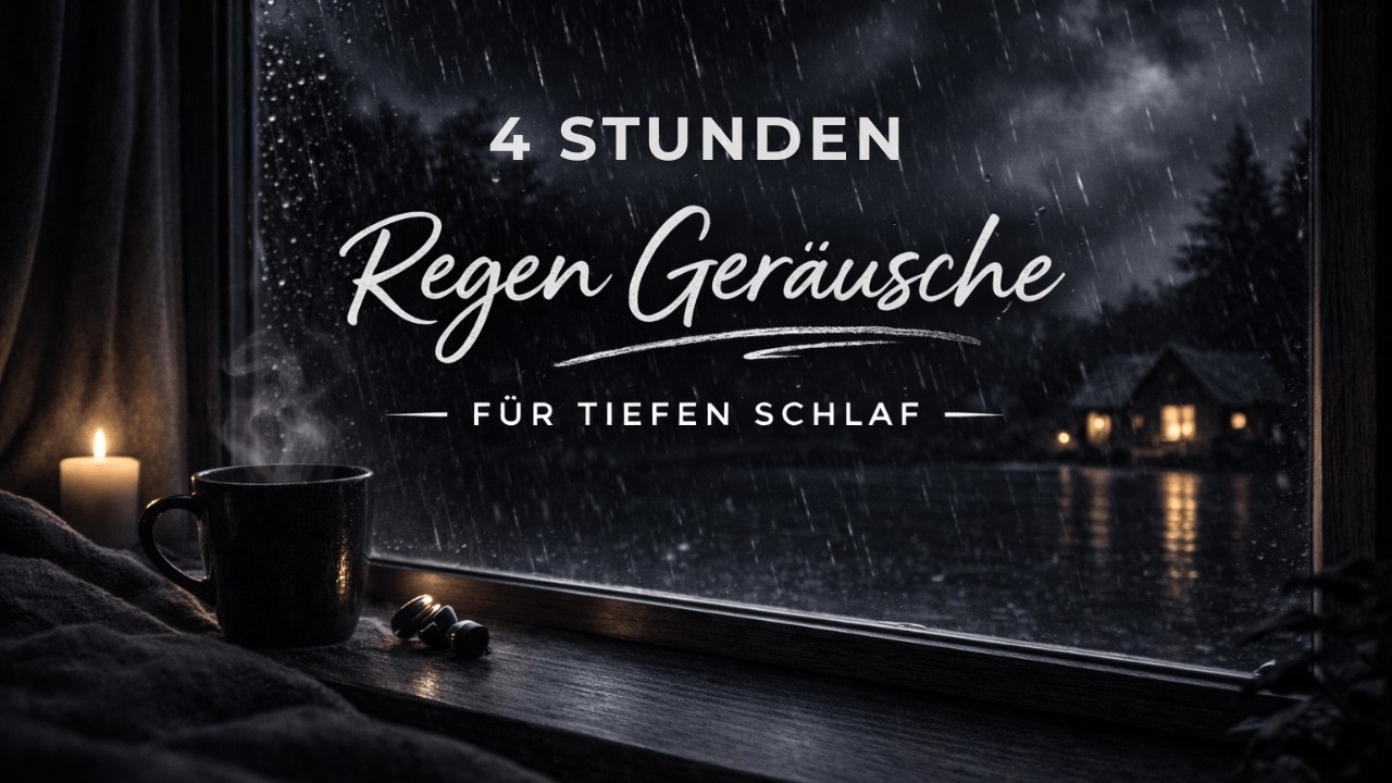 Regen Geräusch – 4 Stunden | Schwarzer Bildschirm