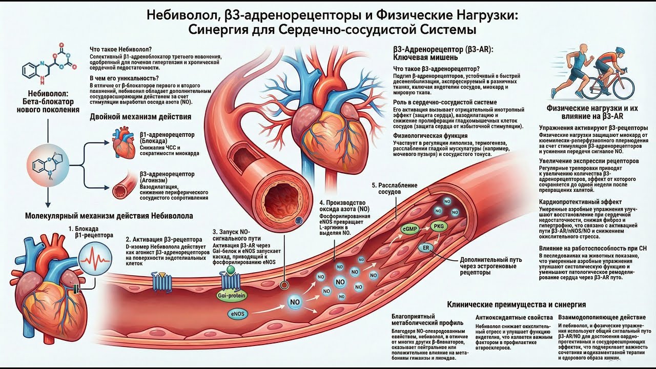 Небиволол, β3​-адренорецепторы и физические нагрузки: синергия фармакотерапии и спорта