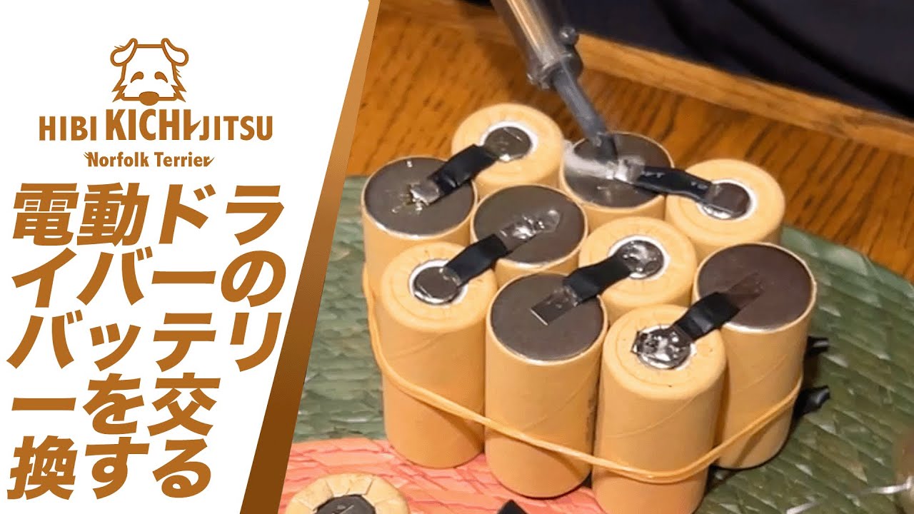 パパ吉   電動ドライバーのバッテリー交換する【battery electricscrewdriver   diy 愛犬キチ norfolkterrier 】