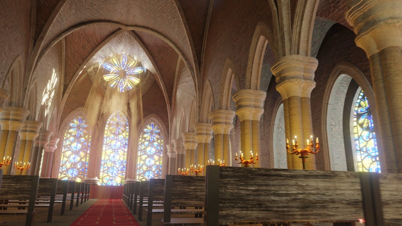 modeling texturing and lighting a mega church cathedral in blender