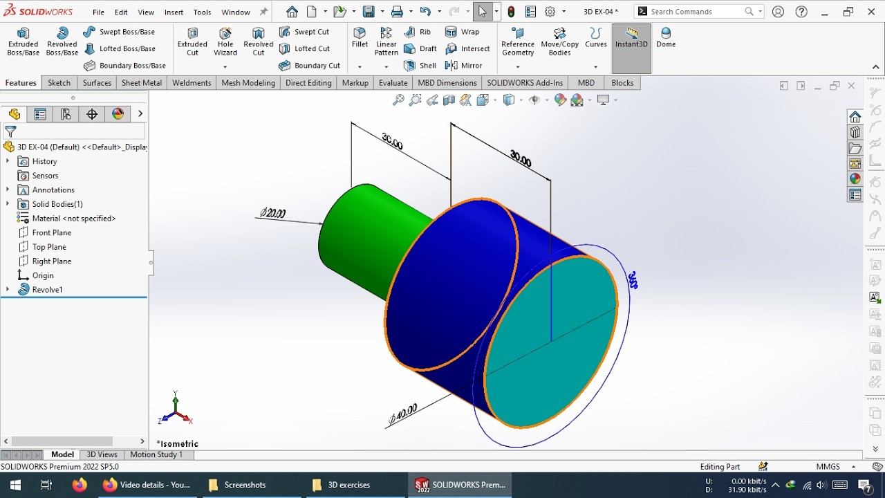 Упражнение 004 по SolidWorks 3D