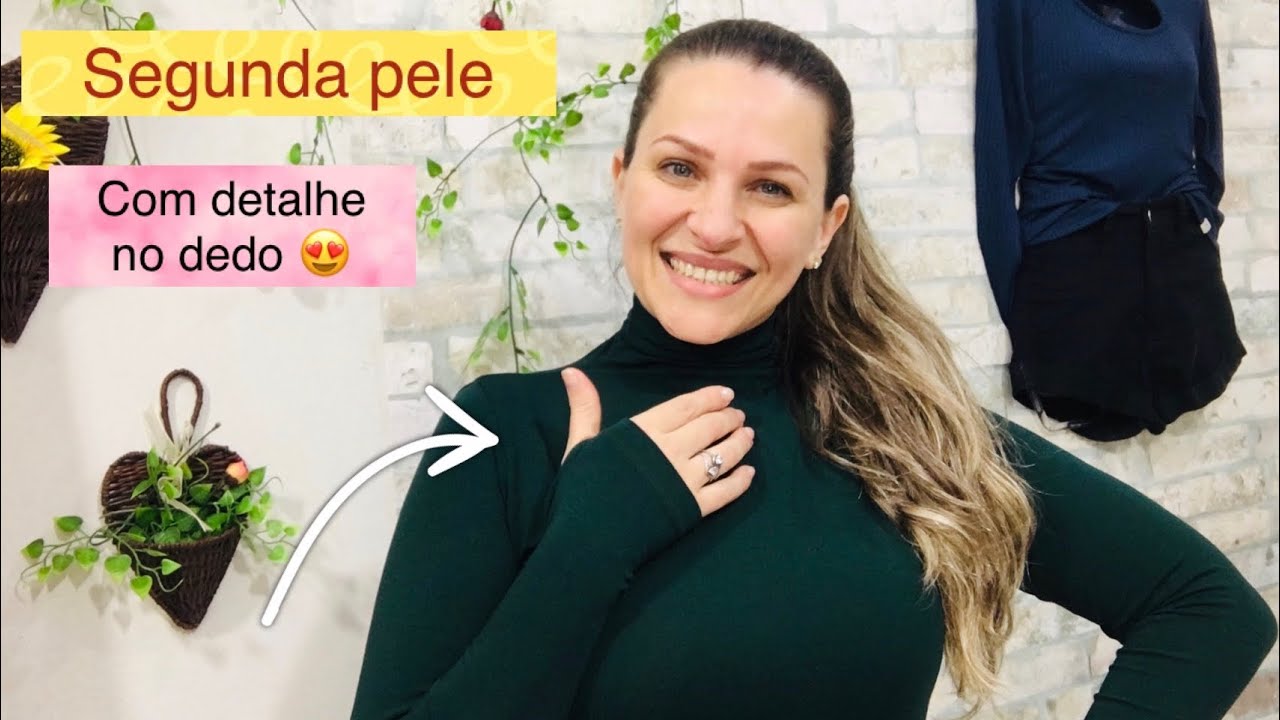 ❤️Blusa segunda pele sem costura na gola,e com detalhe no dedo.#passoapasso #dicasdecostura