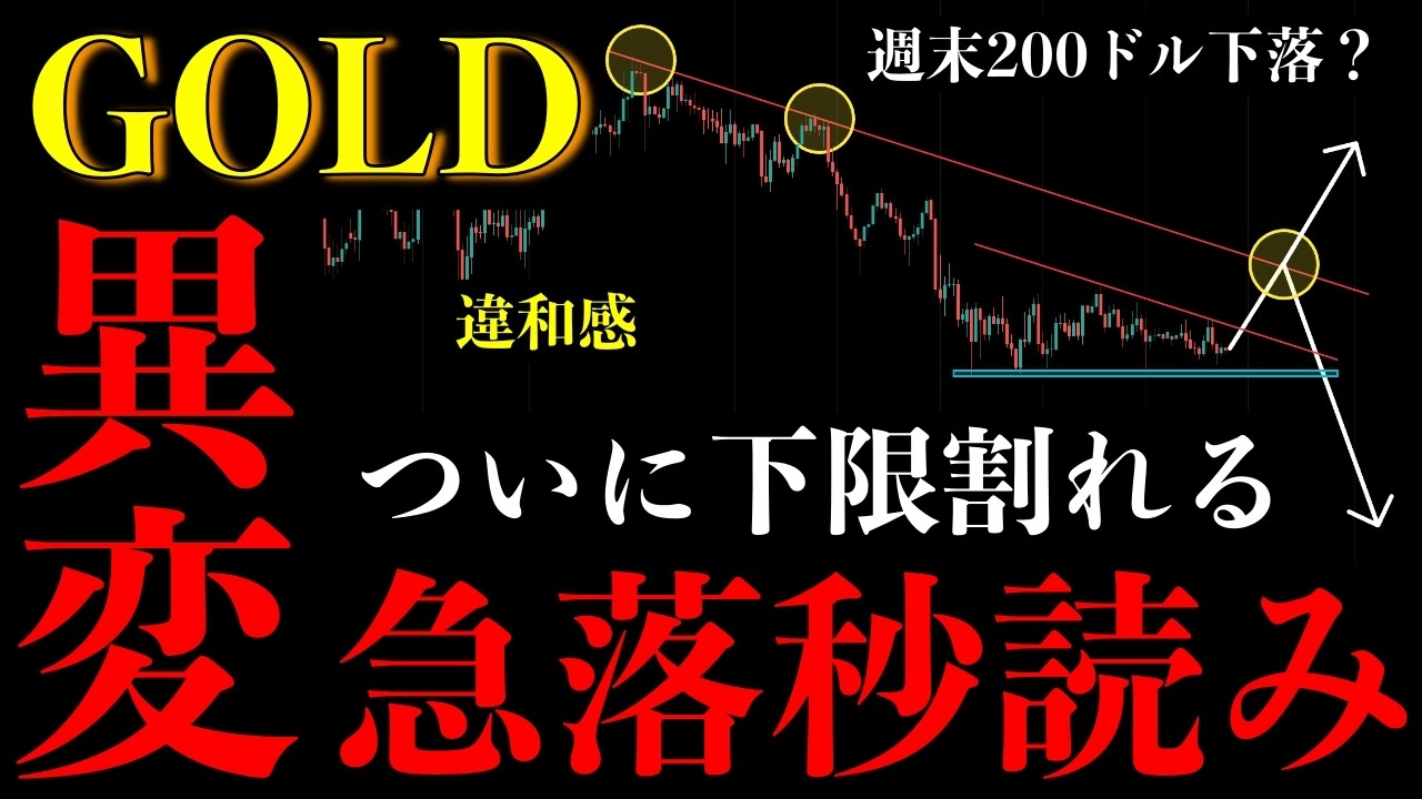 ⚠️ゴールド“急落秒読み”。ついに下限割れか…買い全員焼かれる【XAUUSD分析】