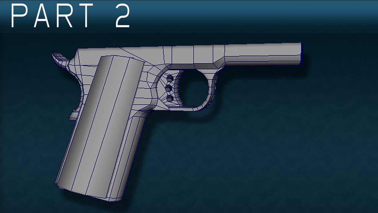 1911-A1 Pistol Maya Modeling Tutorial Part2