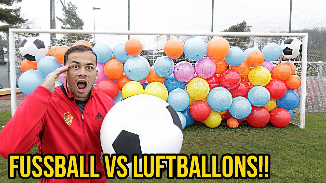 FUSSBALL VS LUFTBALLONS EXPERIMENT!!