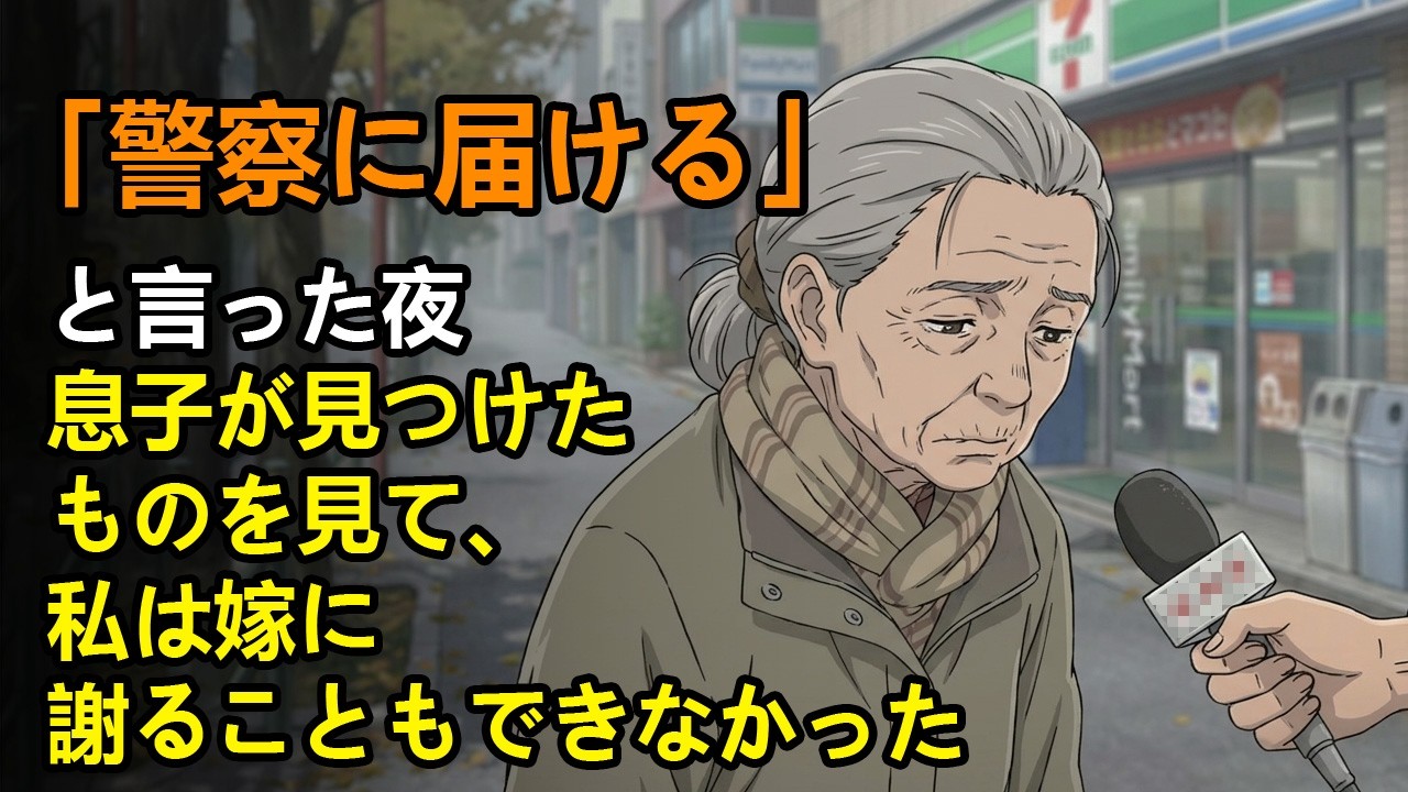 「警察に届ける」と言った夜、息子が見つけたものを見て、私は嫁に謝ることもできなかった