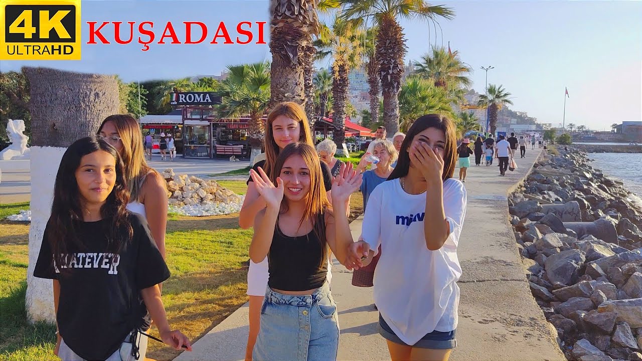 Kuşadası Central Bazaar Public Beach Marina Tour | June 2024 TURKEY (4K UHD)