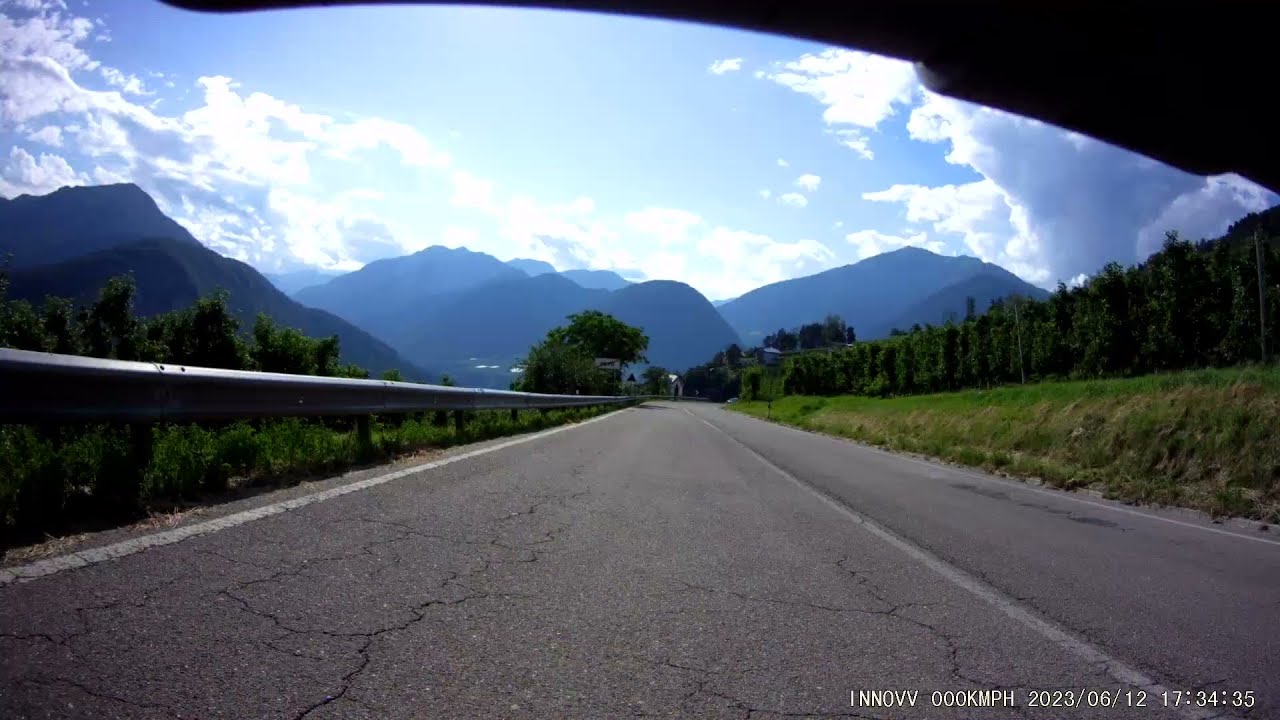 Moto trip - Italy - Route SS42 to Bolzano through Passo della Mendola - Rear view