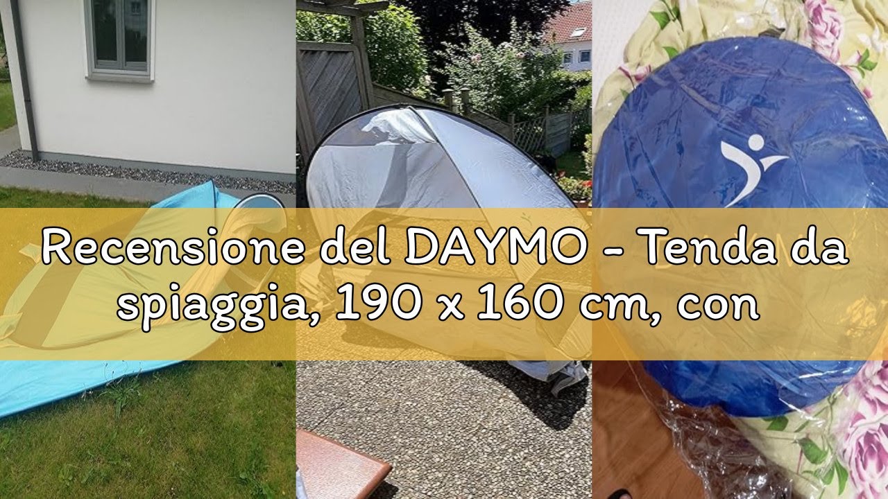 Recensione del DAYMO - Tenda da spiaggia, 190 x 160 cm, con protezione UV 50 +, protezione dal vento