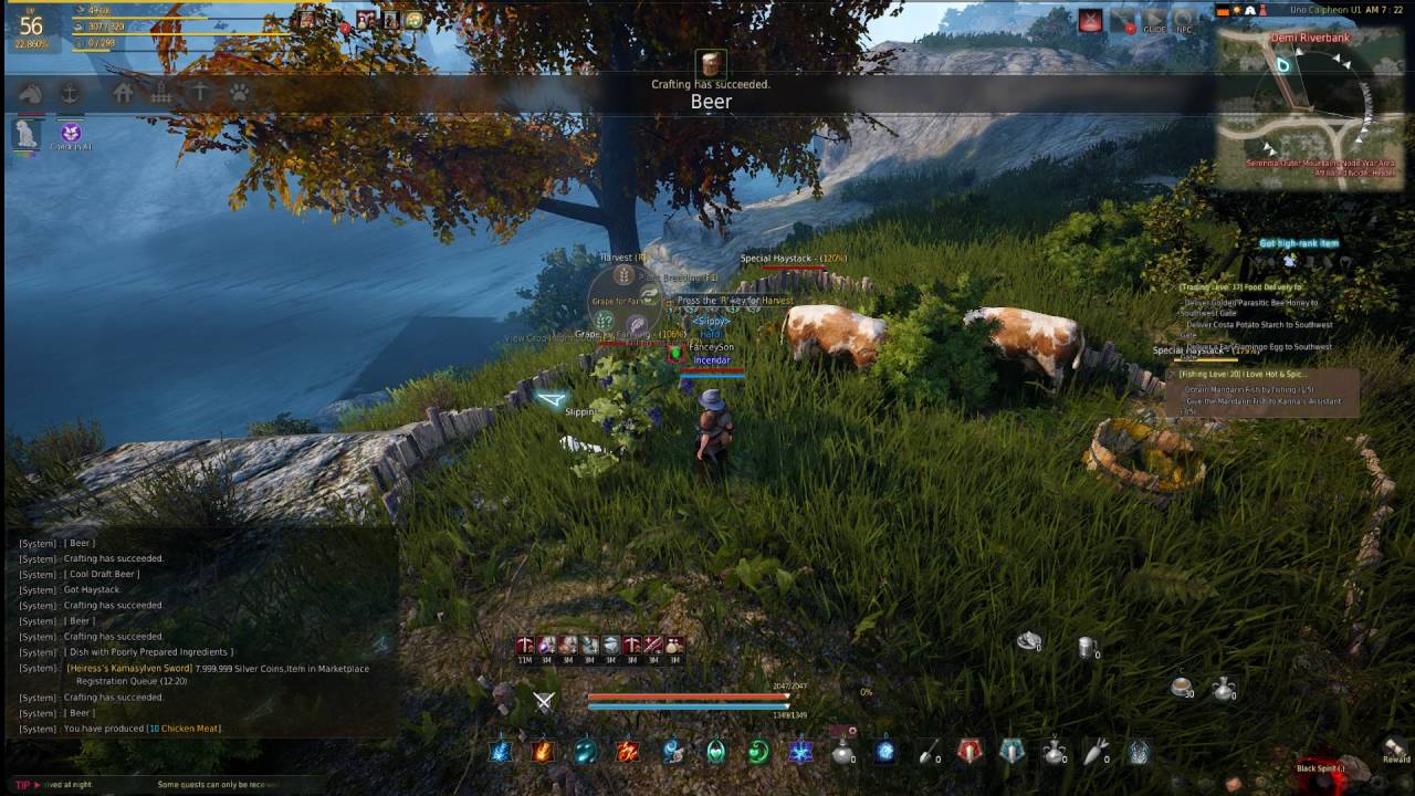 Chicken Feed , Haystacks, Fruit - Eggs Milk Fruit AFK from farming Black Desert Online 1080p HD