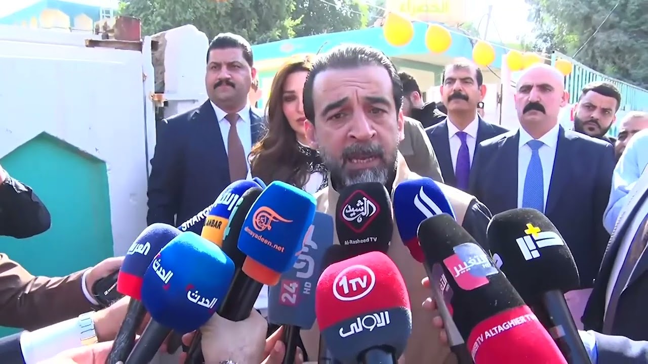 تصريح رئيس حزب تقدم خلال تصويته في مركز اقتراع إعدادية الخضراء للبنين في بغداد