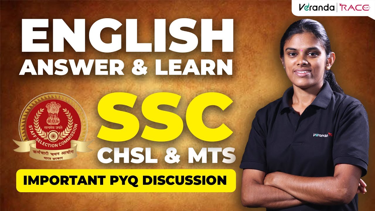 English PYQ Discussion | SSC CHSL & MTS PYQ Discussion | English Class For SSC Exams | Veranda Race