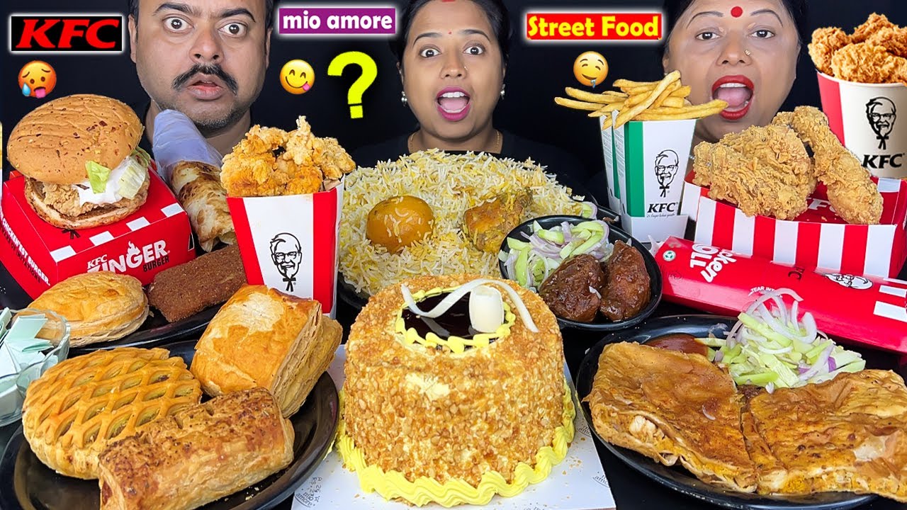 MIO AMORE vs KFC vs STREET FOOD EATING CHALLENGE | CAKE vs PASTRY EATING CHALLENGE VIRAL VIDEO