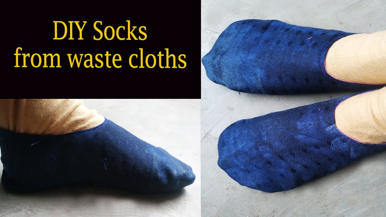 How to make winter socks from waste cloth | DIY socks for women | Ladies socks cutting and stitching