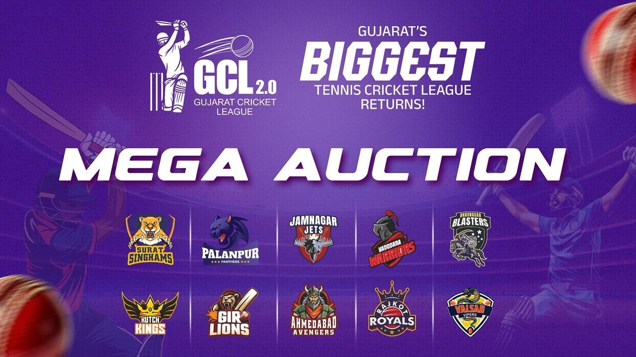🏏 GCL 2.0 Mega Auction 2026 LIVE 🔥 | 10 Teams • Bidding War Gujarat’s Biggest Tennis Cricket League
