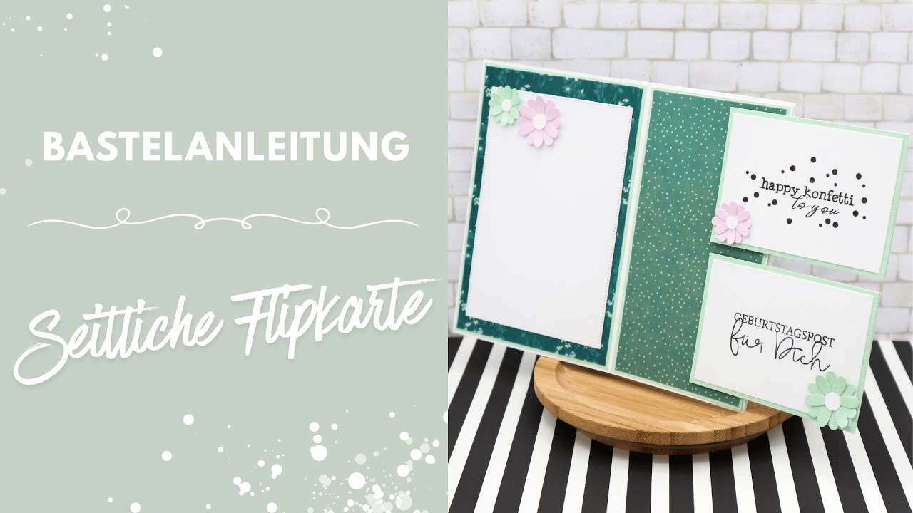 Bastelanleitung seitliche Flipkarte | Maßangaben in CM