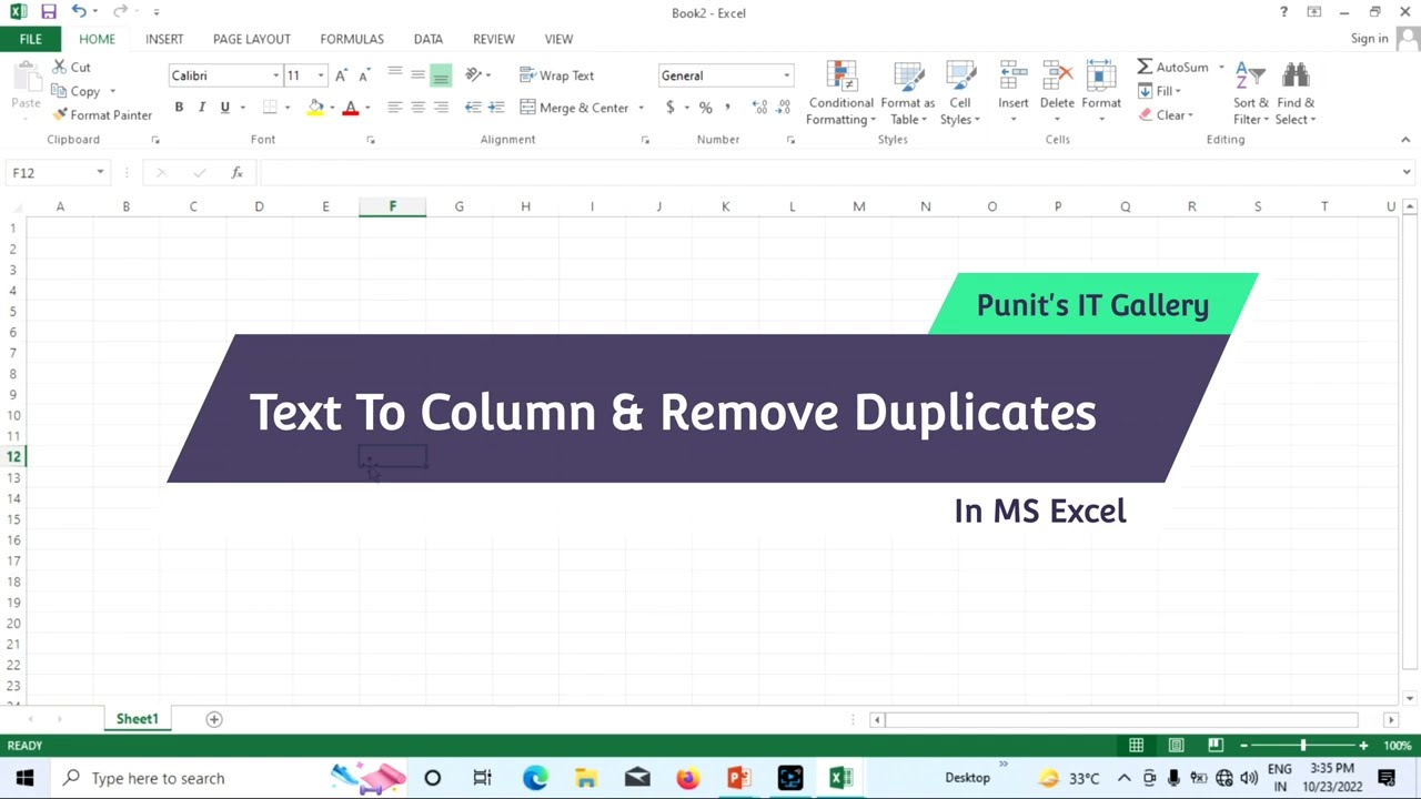 Text To Column & Remove Duplicates | MS Excel |  Punit's IT Gallery