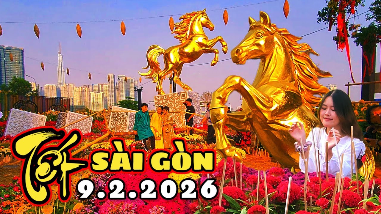 CẬN CẢNH Ngựa Dát Vàng Khổng Lồ Ngay Saigon Marina IFC – Ga Metro Ba Son Tết Sài Gòn