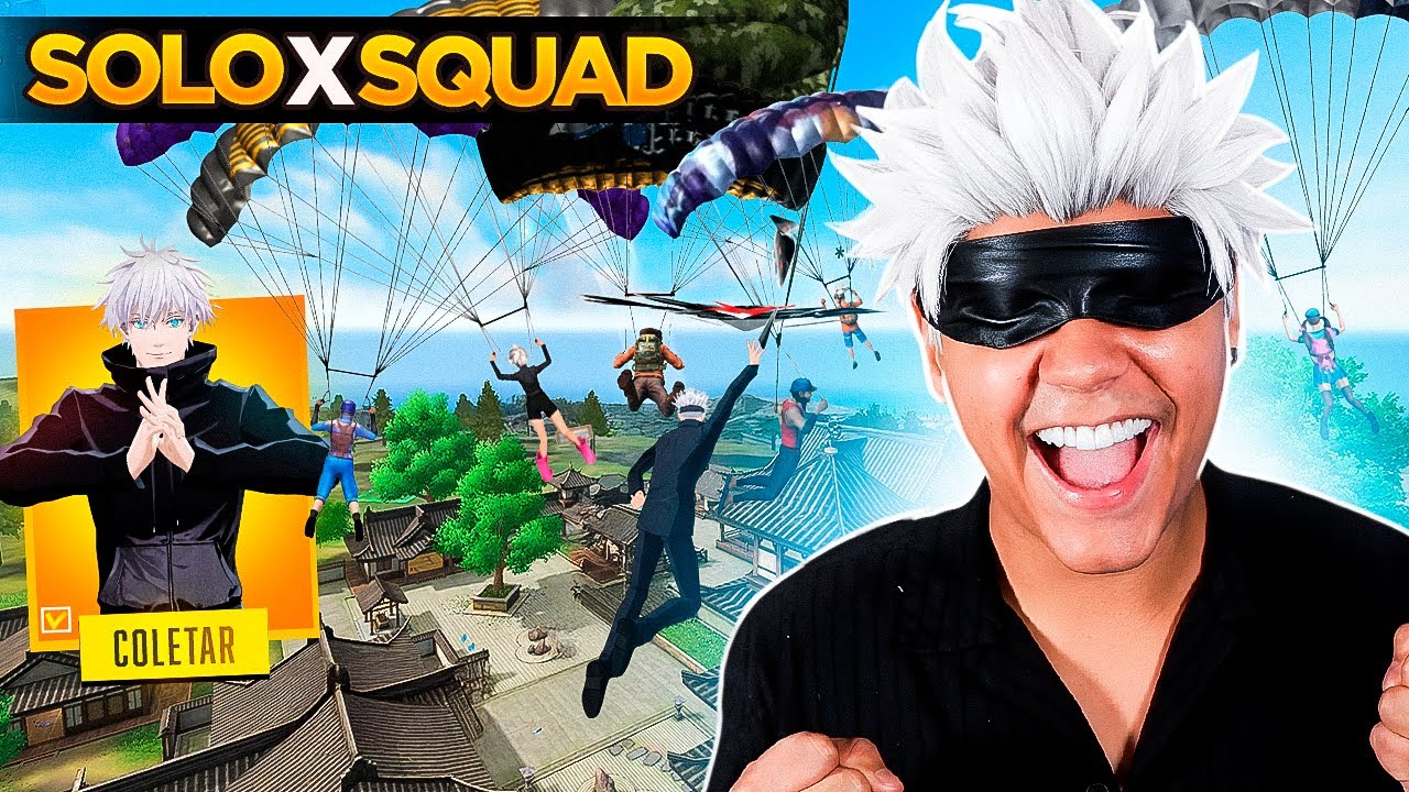 ATIVEI O PODER MÁXIMO DO SATORU GOJO NA NOVA PEAK DO FREE FIRE SOLO VS SQUAD!!