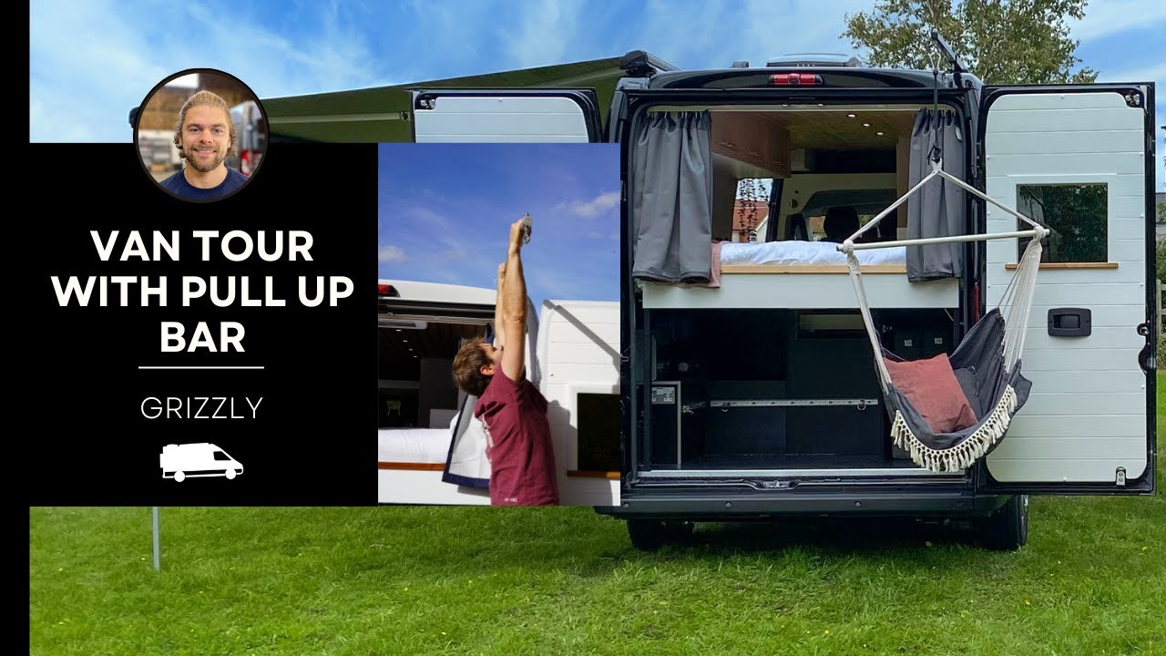 Pull up bar and hammock on a van! Mobile gym off-grid Relay/Promaster van tour | Vanlife Conversions