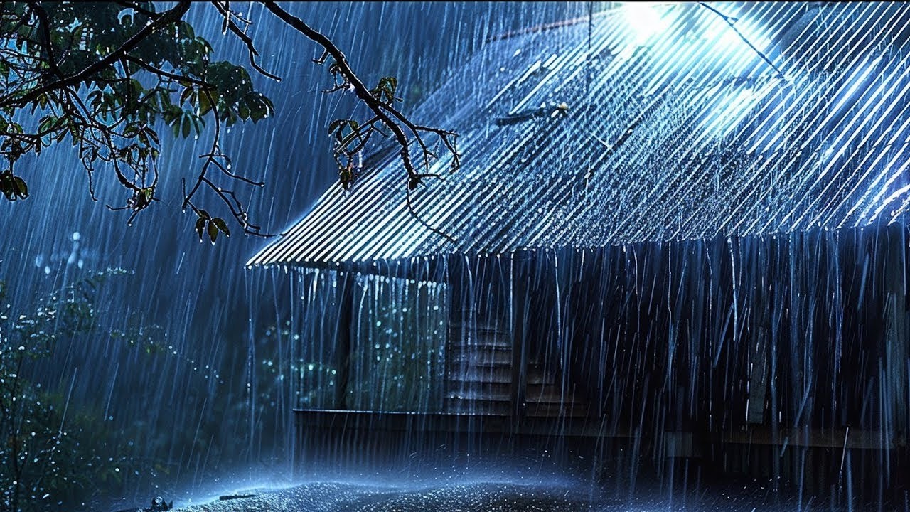 Comfortable Rain with Thunder on the Tin Roof ⛈️ ASMR Rain Sounds for a Good Night's Sleep