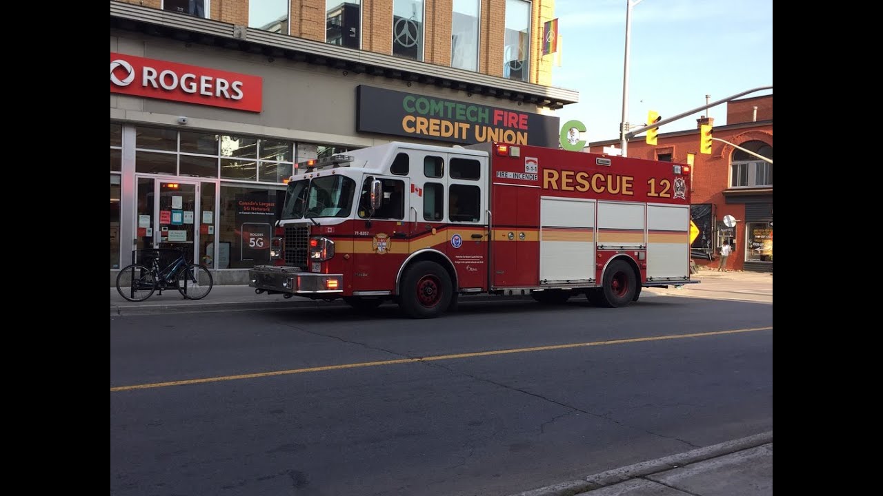 Ottawa Fire Service P11A, P12, P13A, P23 P56, P57, T11, R12, C10, AT54 & SO23 On Scene For A Fire.