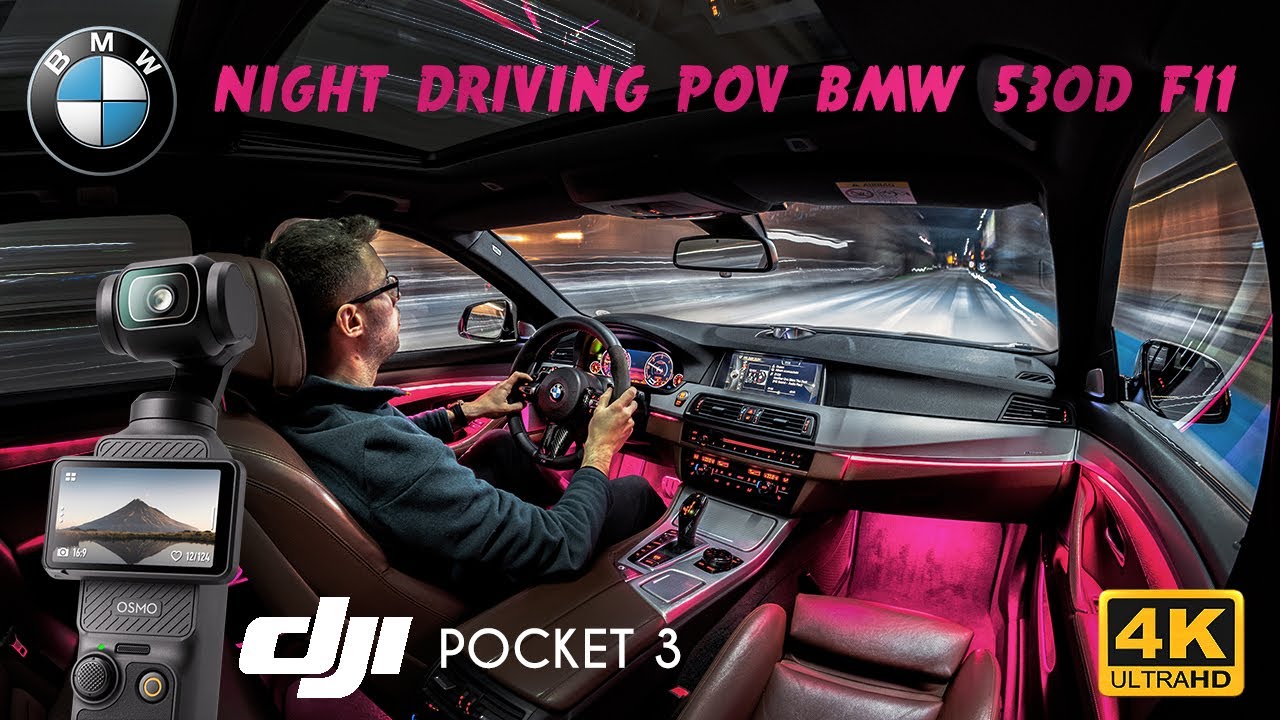 Night Driving in My 530d xDrive F11 LCI (Dji Osmo Pocket 3 4K Low Light Test)